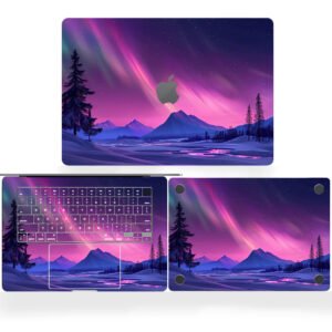 Aurora over Snowy Mountains