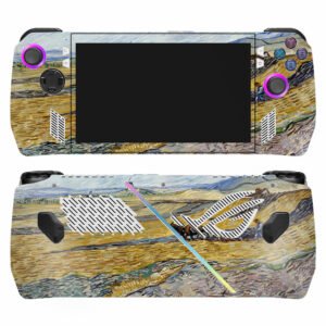 Champ avec laboureur et moulin