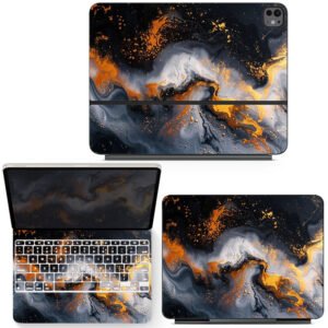 Golden Black Abstract Fluid Art