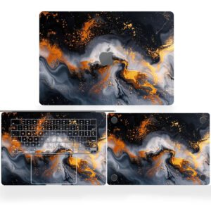 Golden Black Abstract Fluid Art