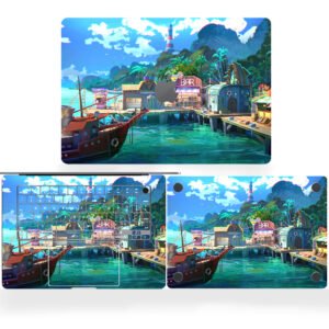 Tropical Coastal Town Illustration