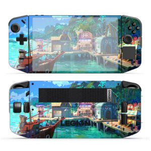 Tropical Coastal Town Illustration