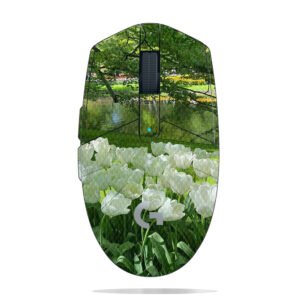 White Tulips by Lake